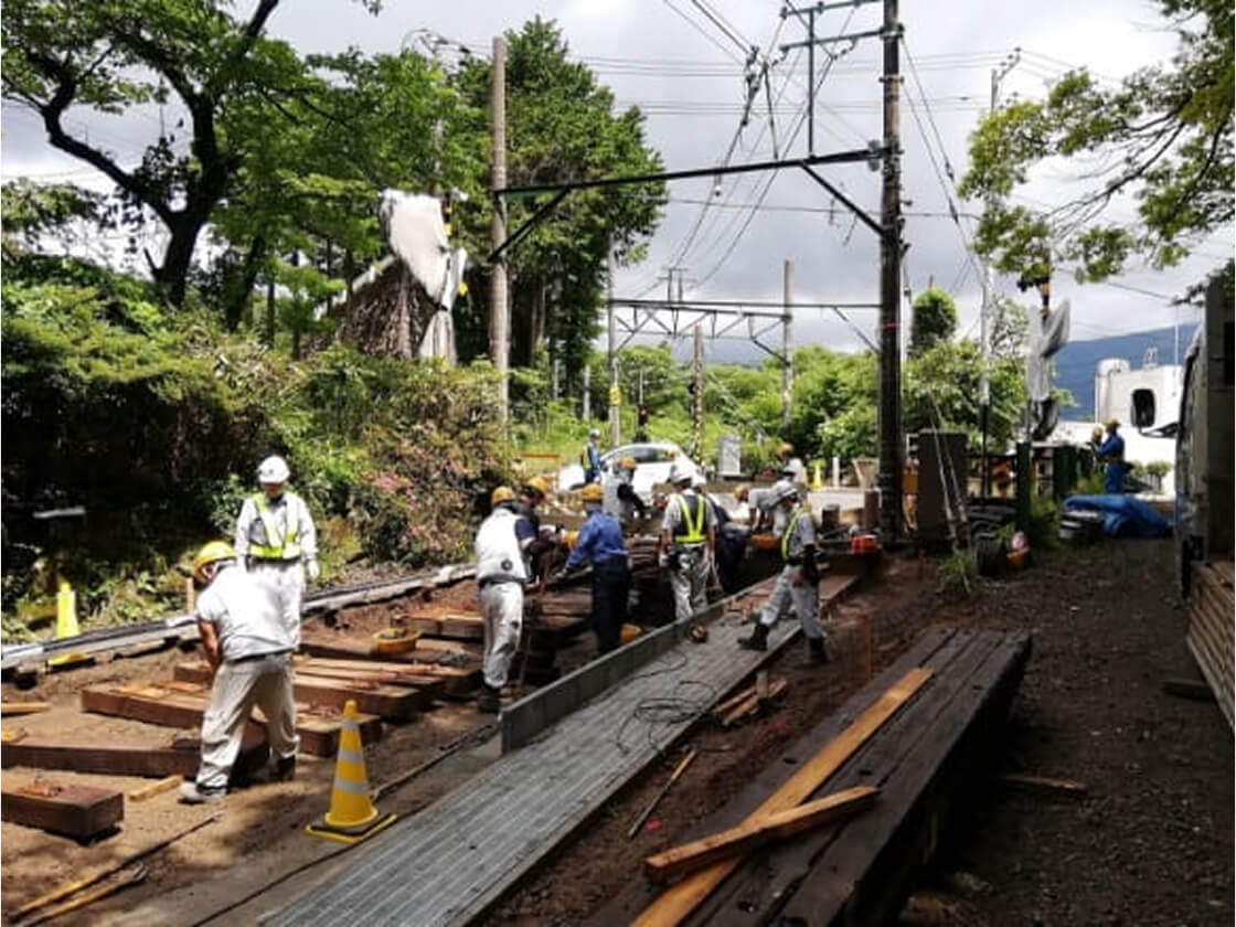 箱根登山電車台風19号災害復旧工事